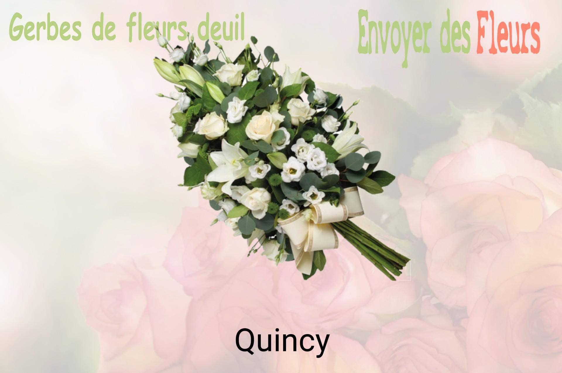 Gerbe de fleurs de deuil livrée à Quincy